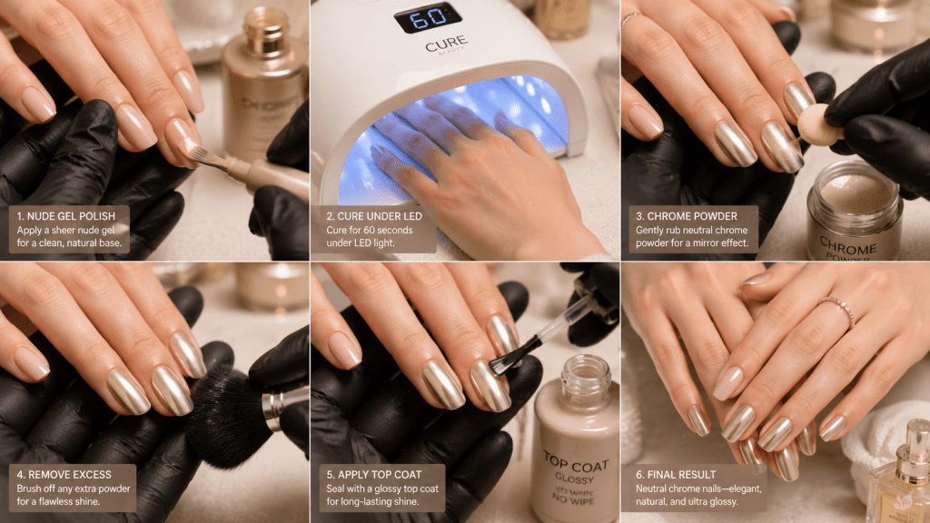 Nail Art Neutral Chrome Bikin Media Sosial Global Heboh Juli 2026 6 Nail Art Neutral Chrome Bikin Media Sosial Global Heboh Juli 2026