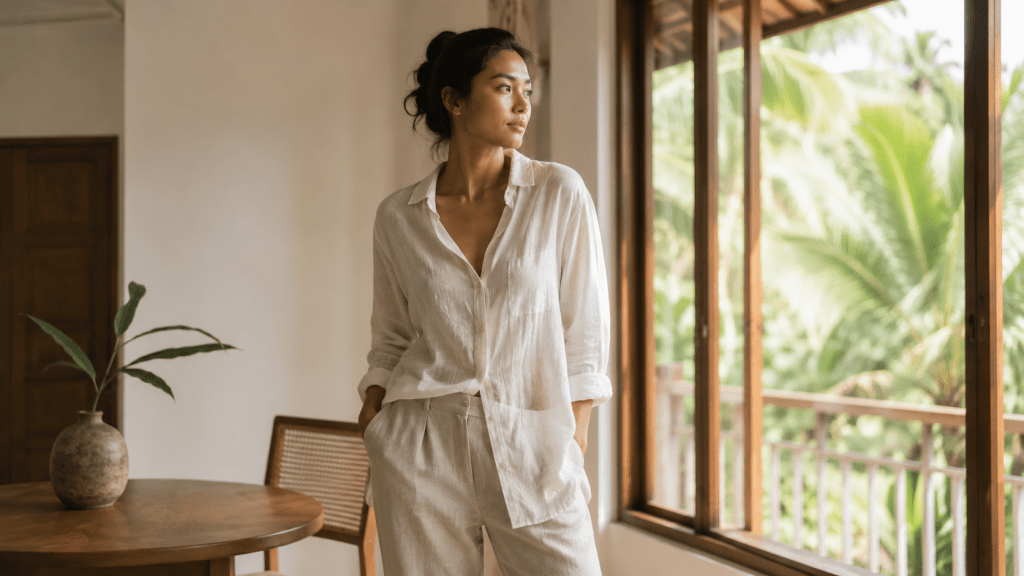 Bukan Baju Tebal, 5 Outfit Ini Justru Jadi Favorit Kemarau 2 Pakaian breathable berbahan ringan untuk cuaca panas dan kemarau