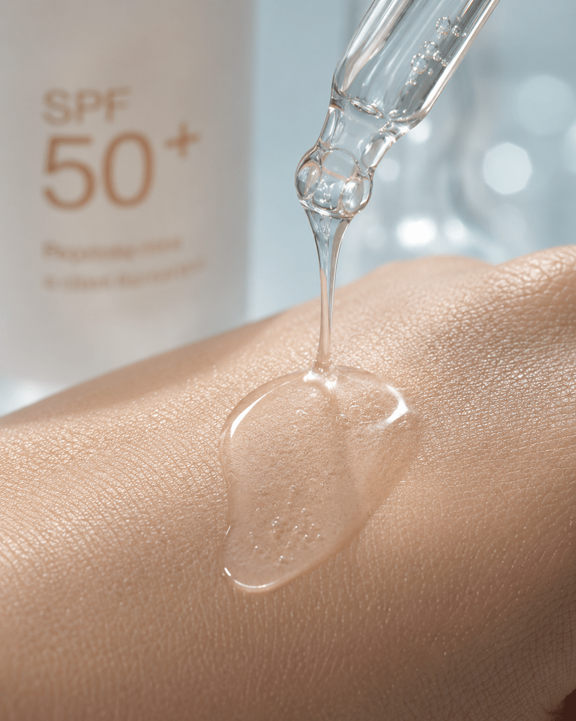 Ternyata Sunscreen Serum Ringan Bisa Lindungi Wajah dan Bikin Glowing 2 Tekstur cair transparan sunscreen serum yang cepat meresap dan ringan di kulit.