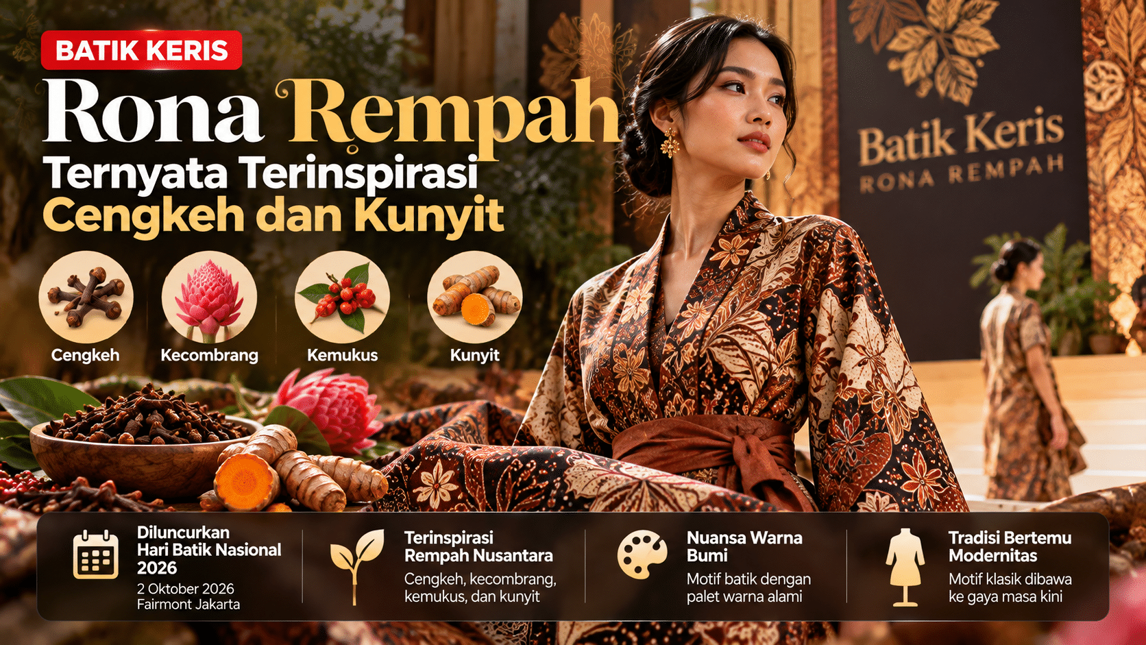 Batik Keris Rona Rempah Ternyata Terinspirasi Cengkeh dan Kunyit